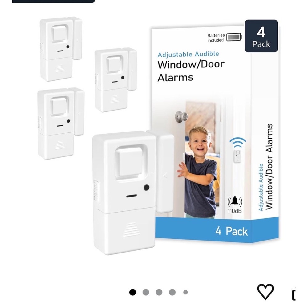 4 Pack Adjustable Audible Window Door Alarms 110dB Loud Alert‎ Open Box new